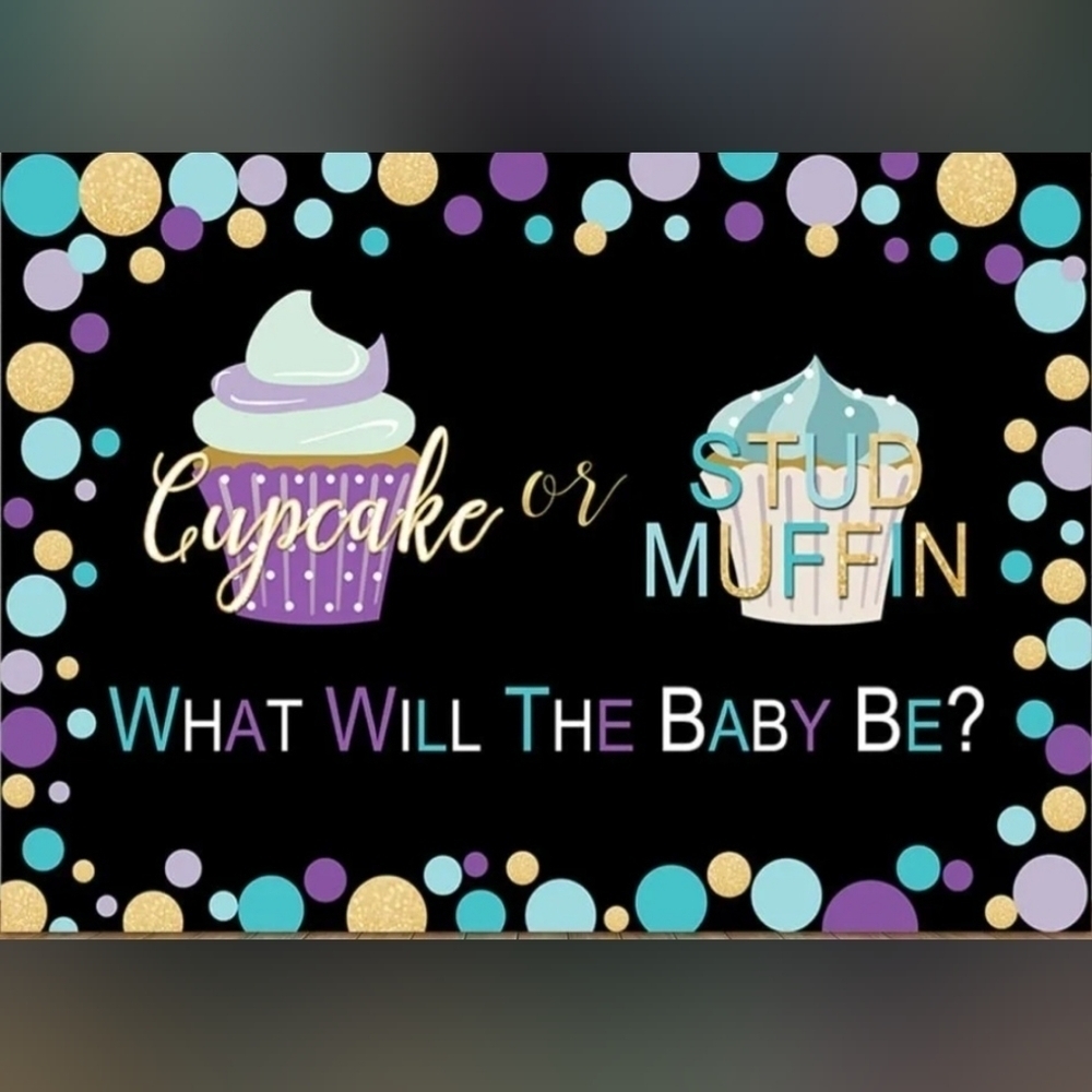 Baby Shower / Gender Reveal Vinyl Backdrop Size 7x5ft - New In Package